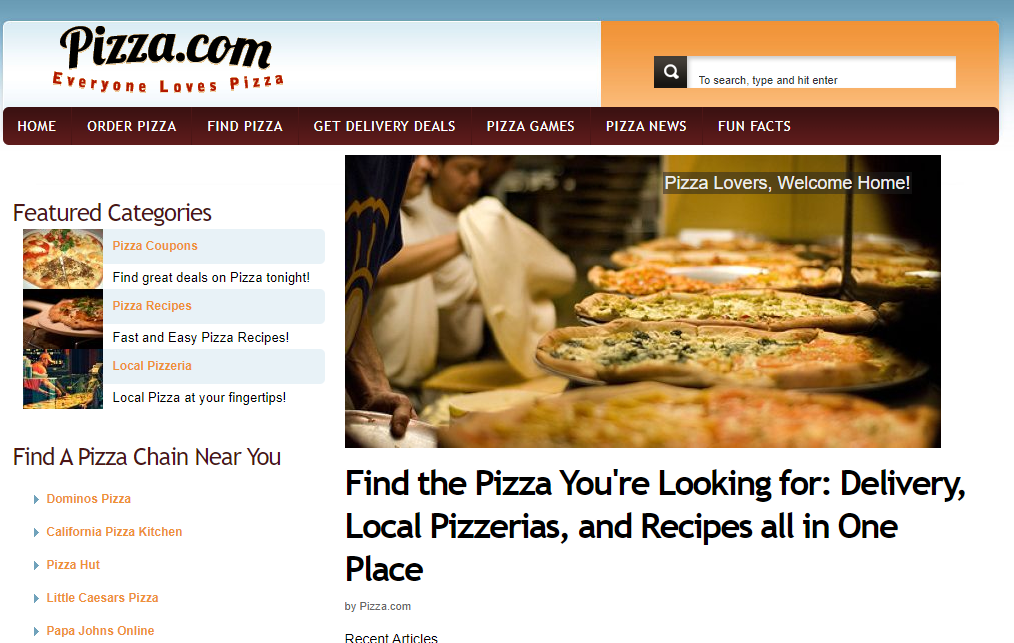 pizza.com screenshot