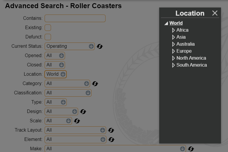 location modal