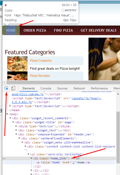 selecting the home_link