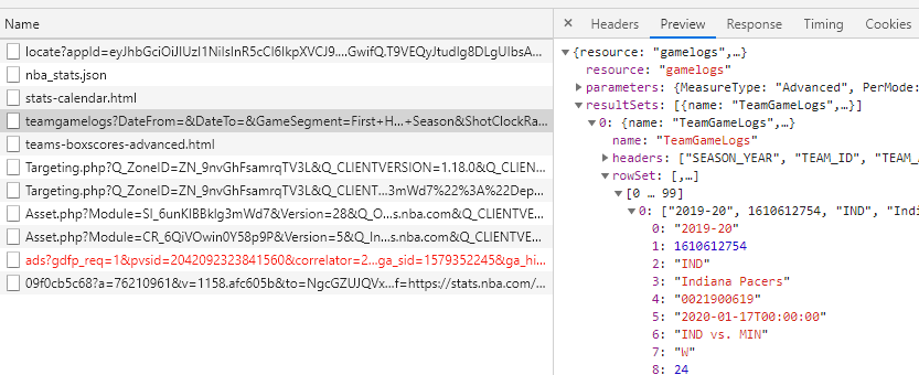 web scraping from nba stats json