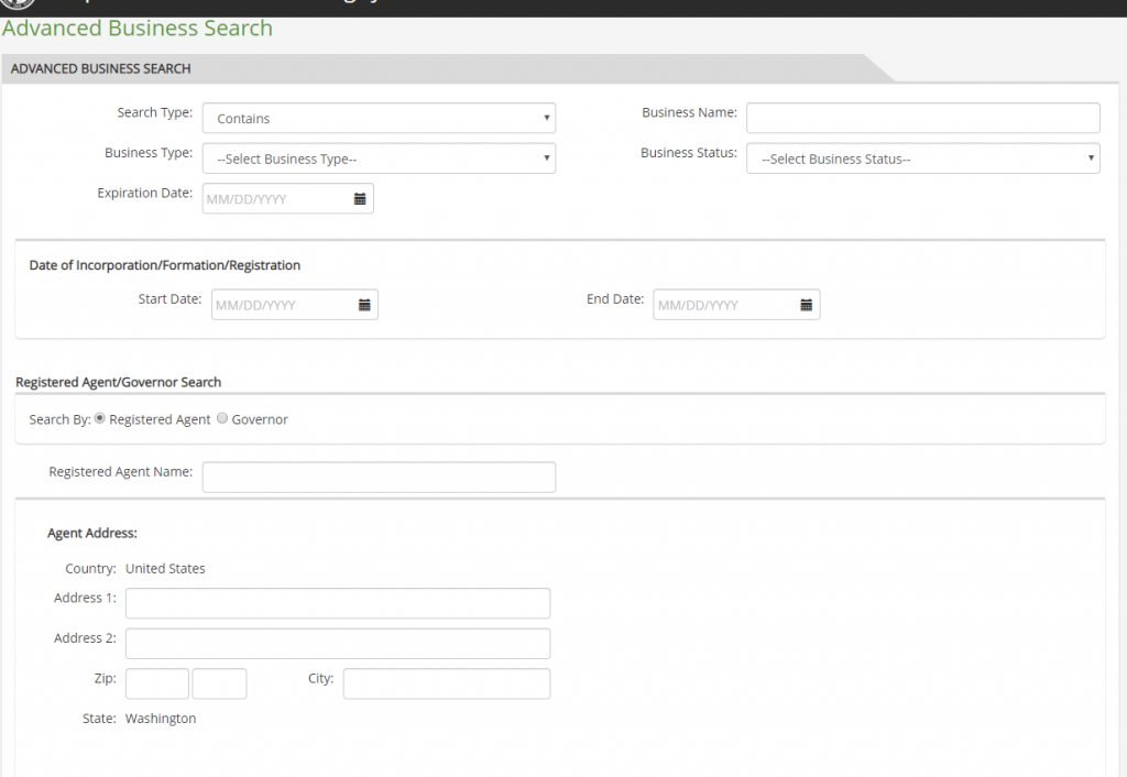 washington secretary of state business search