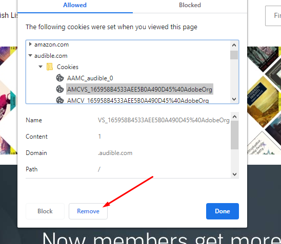 how to remove cookie
