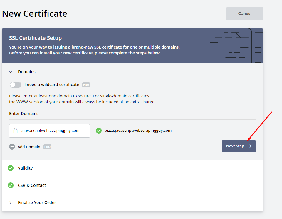 zerossl step2