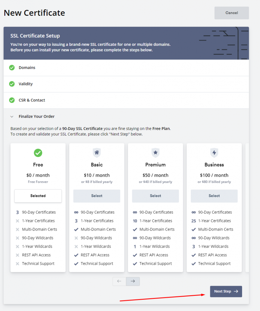 zerossl step3