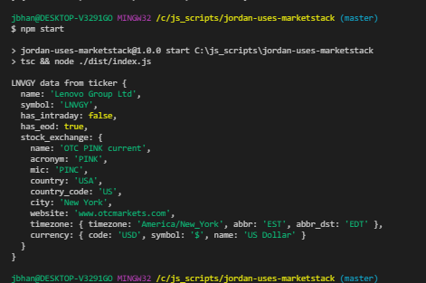 lenovo ticker data from marketstack