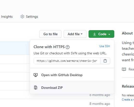 clone or download repository