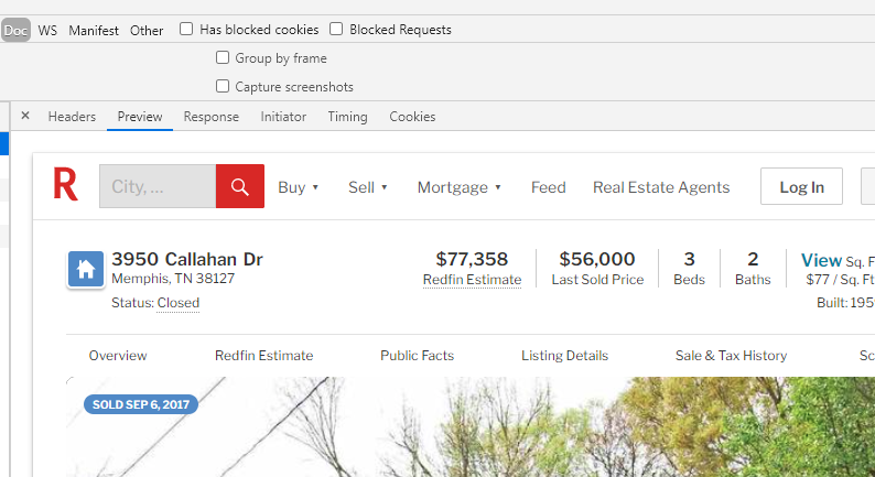 scraping Redfin Doc page